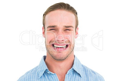 Portrait of man handsome crying