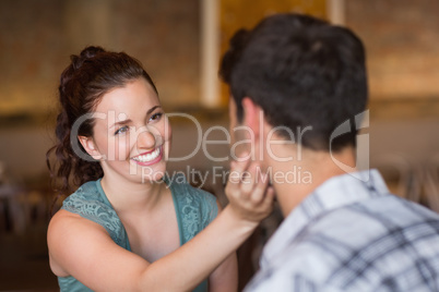 Young couple having coffee together