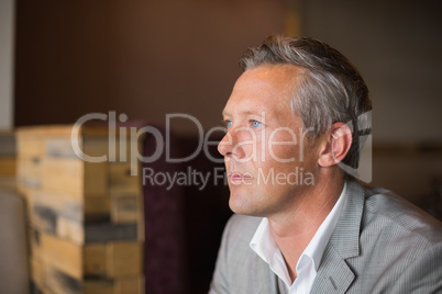 Handsome businessman in grey suit