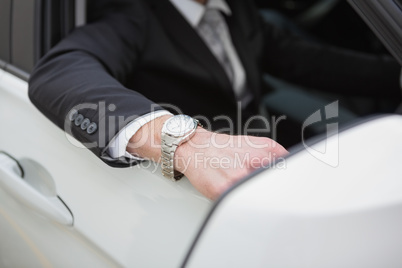 Close up of businessman wearing a watch