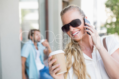 Attractive blonde on a shopping trip