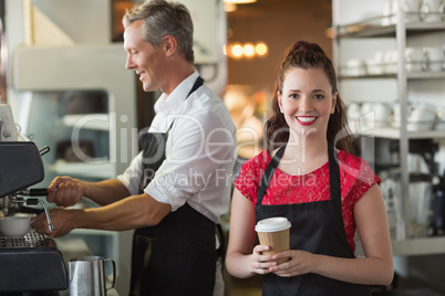 Barista smiling at the camera