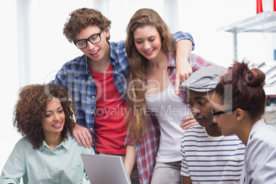 Fashion students working as a team