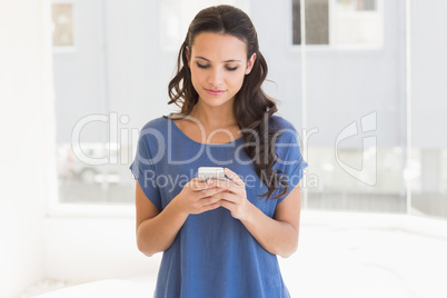 Pretty brunette sending a text