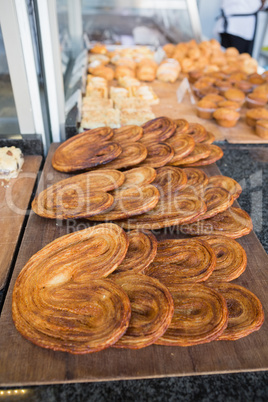 French pastry in a palm shape on counter