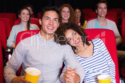 Young people watching a film