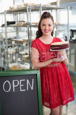 Cafe owner smiling at the camera