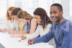 Fashion students being attentive in class