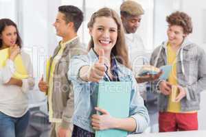 Fashion student smiling at camera