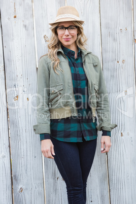 Portrait of blonde posing and looking at camera Portrait of blonde posing and looking at camera