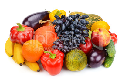 fruits and vegetables isolated on white background