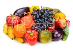 fruits and vegetables isolated on white background