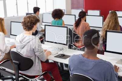 Students working in computer room