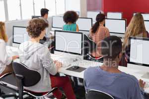 Students working in computer room