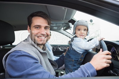 Young family going for a drive