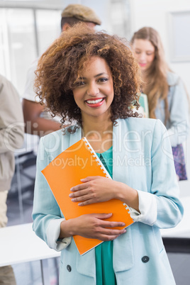Fashion student smiling at camera