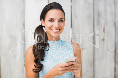 Stylish brunette on the phone