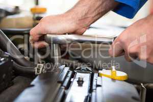 Mechanic working on an engine