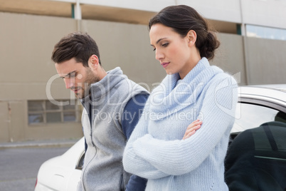 Young couple after an argument