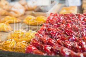 Pastry with fruit on counter