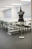 Empty class room with a model