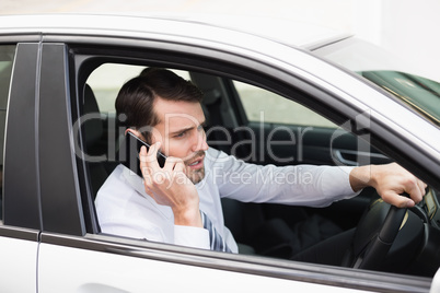 Angry businessman on the phone