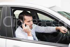 Angry businessman on the phone