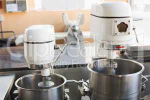 Industrial mixers on counter