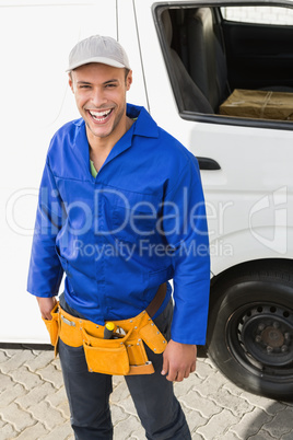 Smiling handyman looking at camera