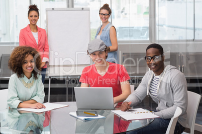 Fashion student giving a presentation