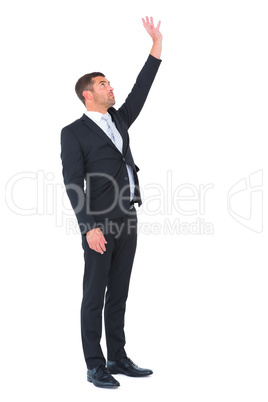 Businessman put his hand up