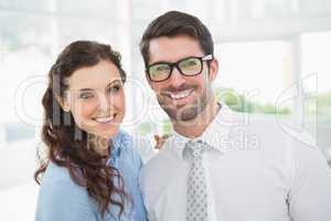 Portrait of business partner smiling together