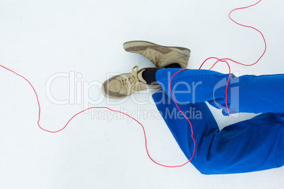 Electrician wrapped with wire