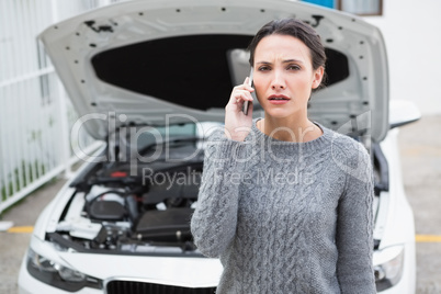 Desperate woman calling for assistance after breaking down