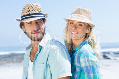 Cute couple on a bike ride