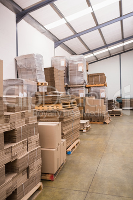 Many stack of cardboard boxes