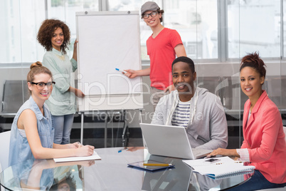 Fashion student giving a presentation