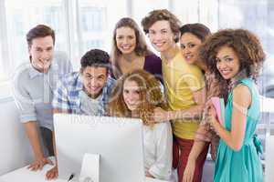 Students working in computer room