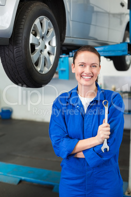 Mechanic adjusting the tire wheel