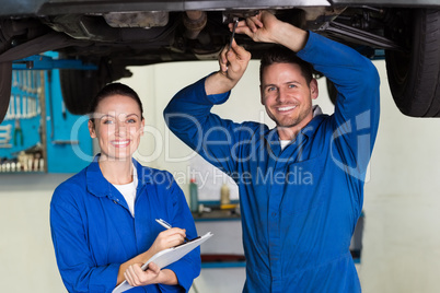 Team of mechanics working together