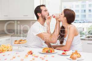 Cut couple drinking champagne together