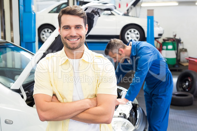 Customer smiling at the camera