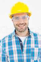 Confident repairman wearing protective glasses