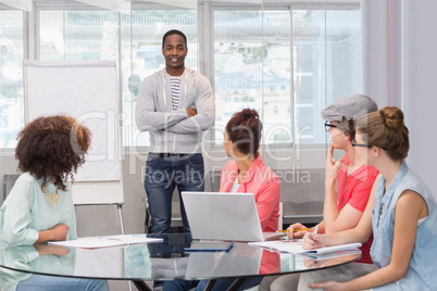 Fashion student giving a presentation