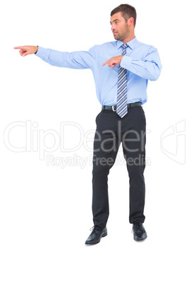 Businessman pointing with fingers