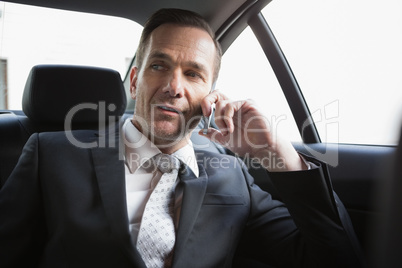 Handsome businessman making a phone call