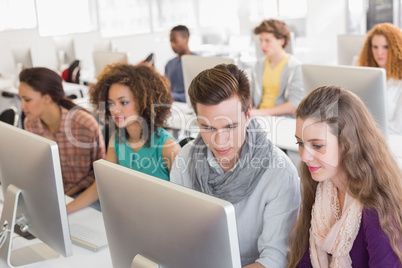 Students working in computer room