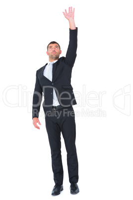 Businessman put his hand up