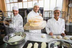 Team of bakers working together