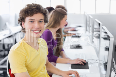 Students working in computer room